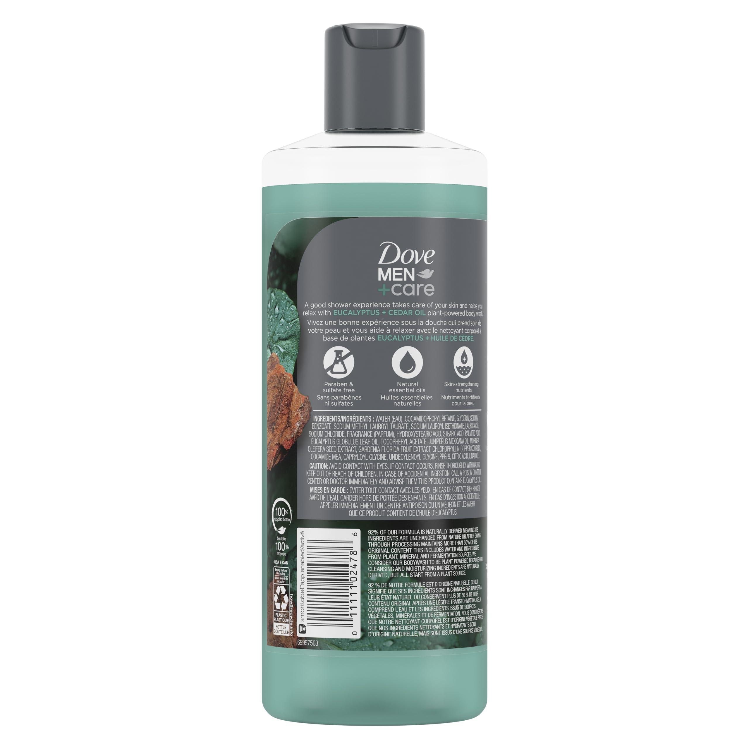 DOVE MEN + CARE DOVE MEN + CARE Eucalyptus Cedar Body Wash Bundle (Pack of 4) 18 Fl Oz + 26 oz Body Wash