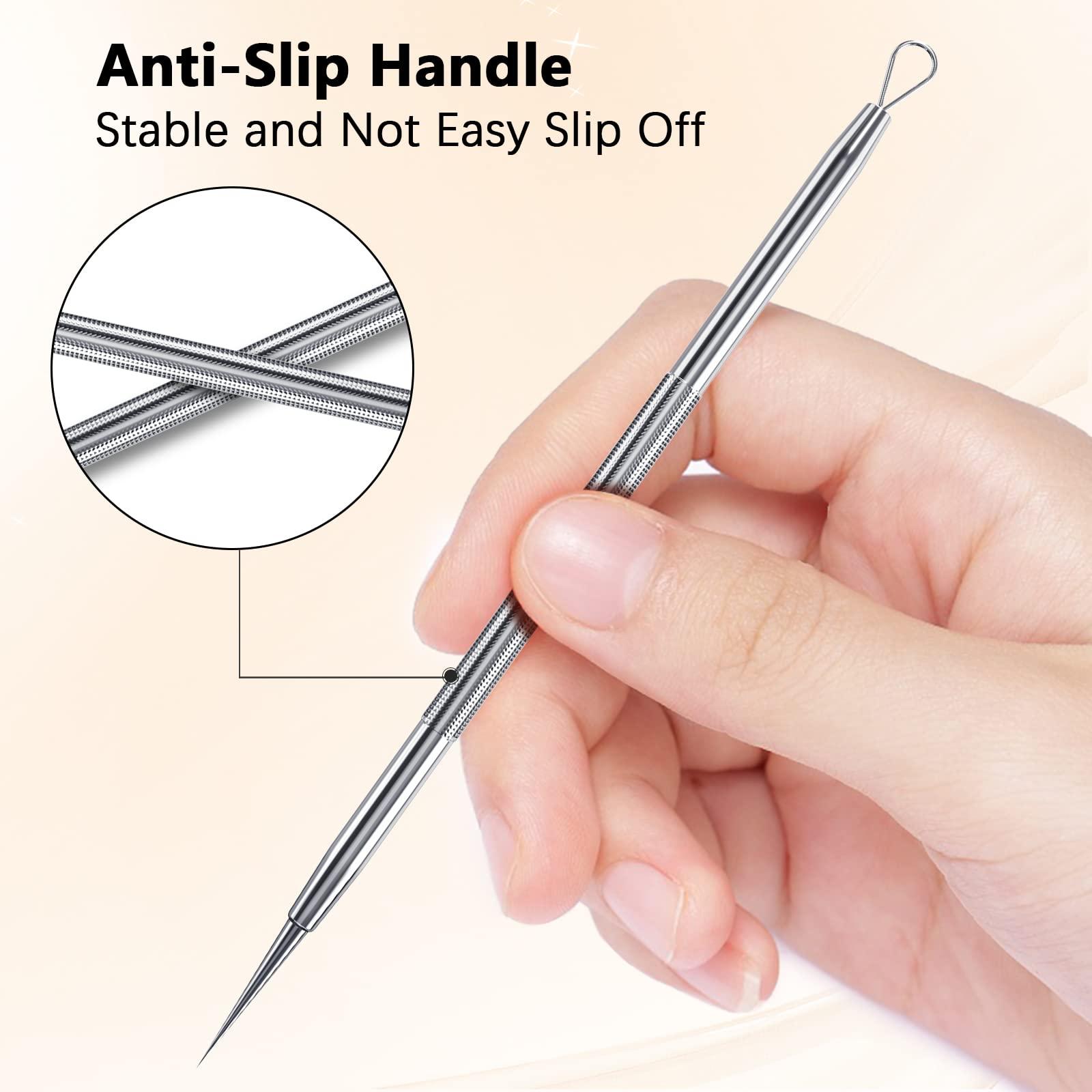 TAYTHI TAYTHI Blackhead Remover Tool, Pimple Popper Tool Kit, Blackhead Extractor Tool for Face, Extractor Tool for Comedone Zit Acne Whitehead Blemish, Stainless Steel Extraction Tools (Pack of 2)