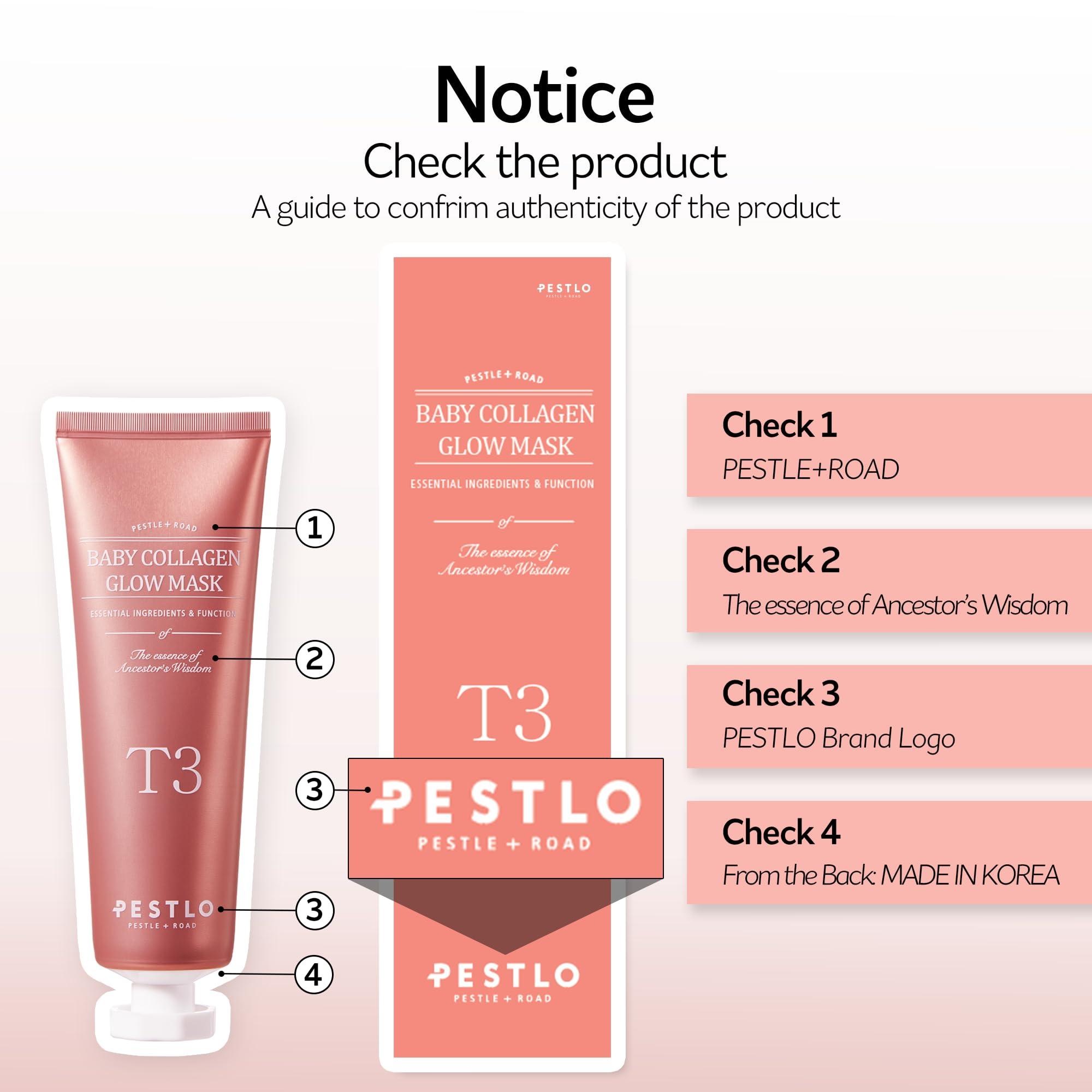 PESTLO PESTLE + ROAD PESTLO Baby Collagen Glow Mask - Korean Peel-Off Mask Skincare Infused with with Reallagen/T-3 Vegan Collagen, Aginon, Volufiline, for Elasticity, Firmness, Glow Skin, and Optional Overnight Use