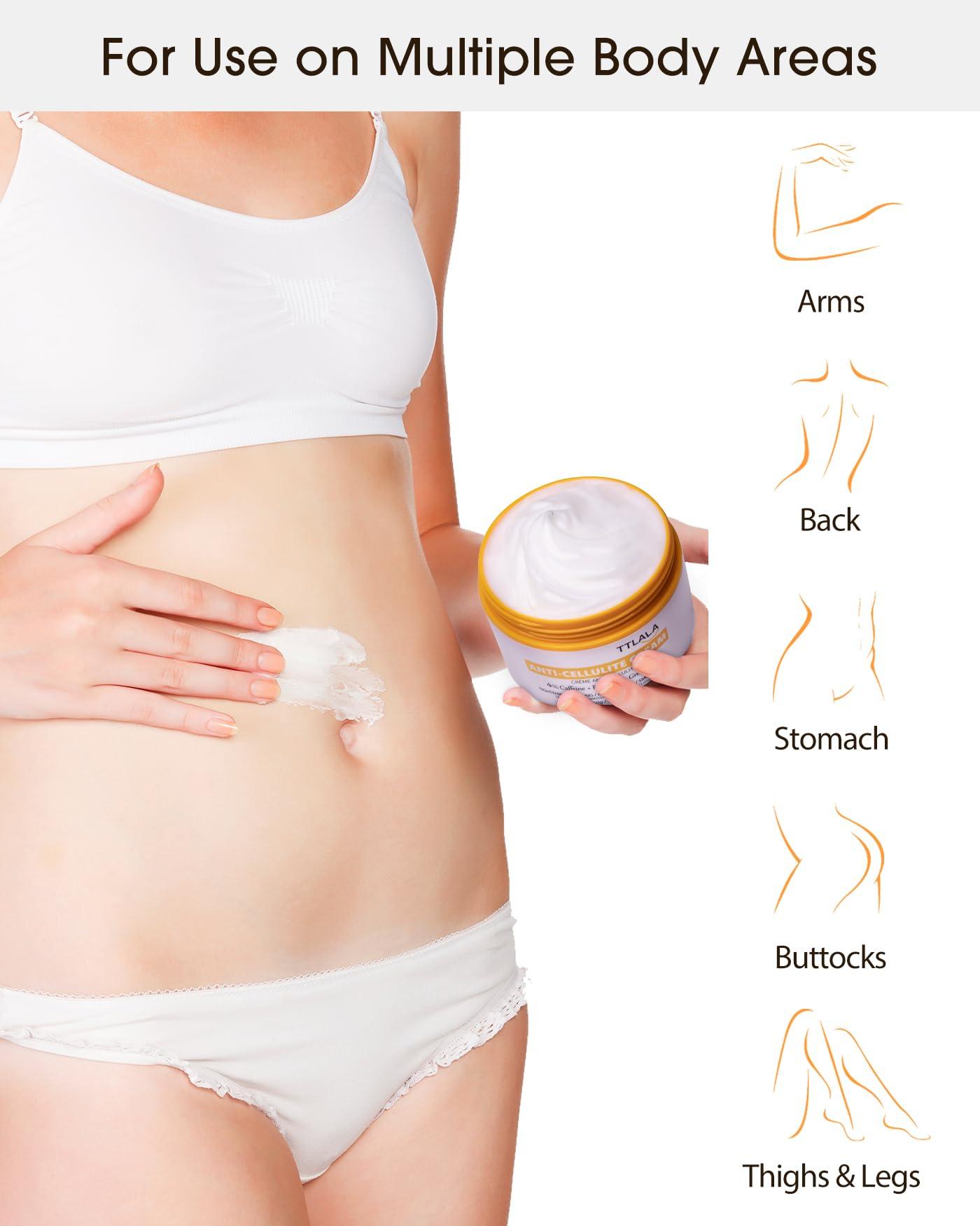 TTLALA Anti Cellulite Cream for Butt and Thighs, Hot Cream with 2% Caffeine and Forskolin, B Flat Belly Firming Cream and Skin Tightening Cream for Skin Firming, Moisturizing 5.4 oz