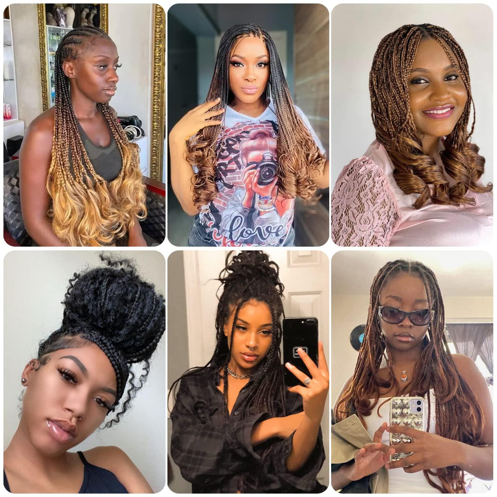 Lianzi French Curly Braiding Hair 12 Inch 8 Packs Curly Braiding Hair Pre Stretched French Curls Braiding Hair French Curl Crochet Braids Spiral Curl Braiding Hair Extensions(12 Inch/Pack of 8, 1B)