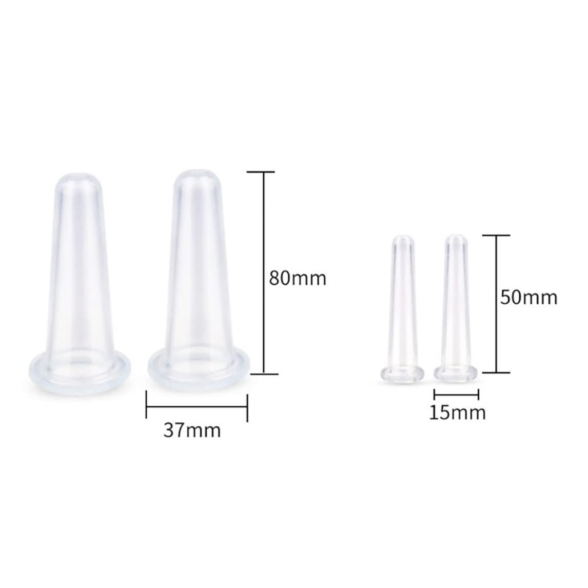 NewGtuizi 4PCS Facial Cupping Set, Vacuum Massage Silicone Cup For Body Face Neck Back Eye For Skin Care Anti-Aging And Anti-Wrinkle Beauty Tool, White