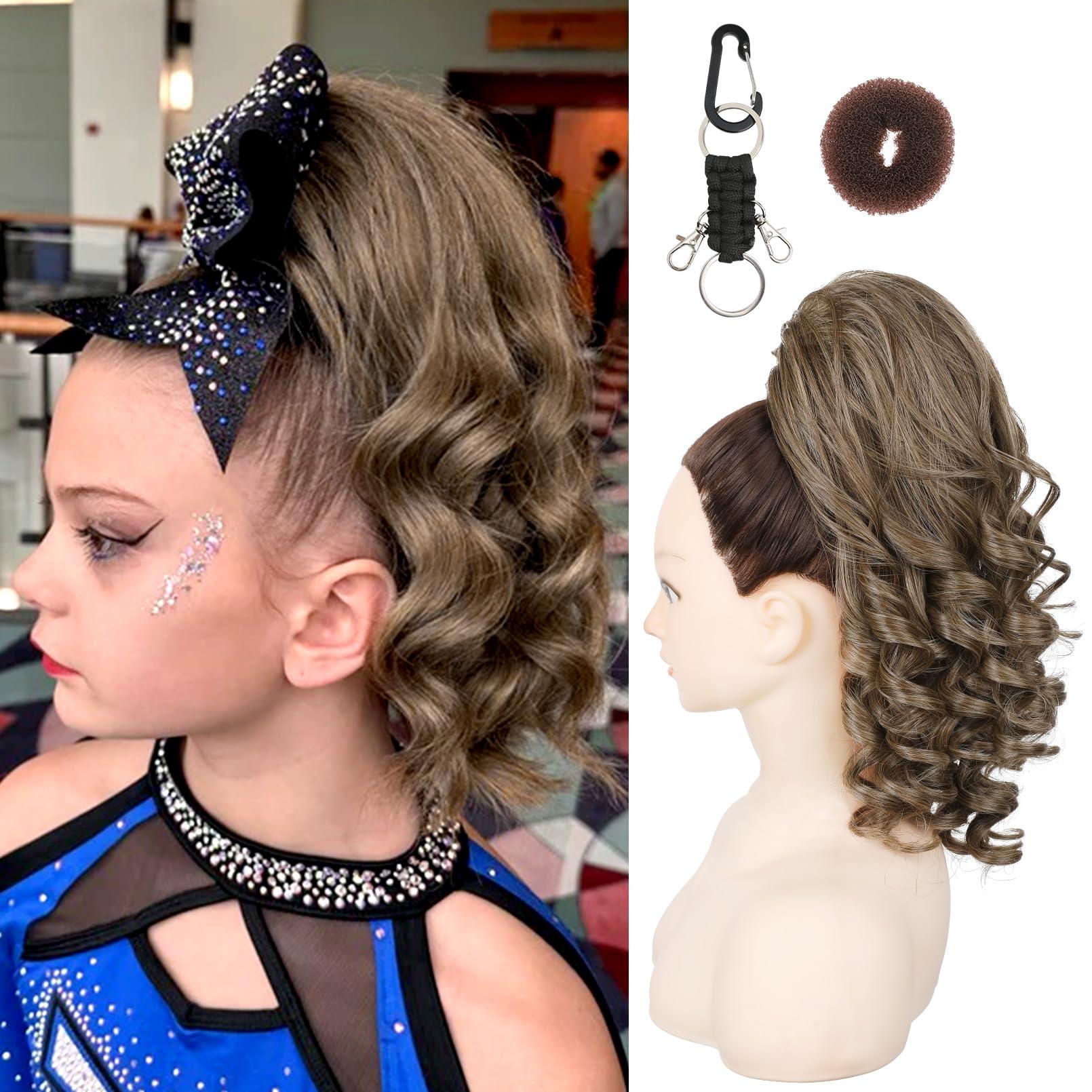 SEIKEA SEIKEA Cheer Ponytail Hair Piece, 12\" Ash Blonde Curly Cheerleader Hairpiece Ponytail Extension for Cheerleader Competition, Dance