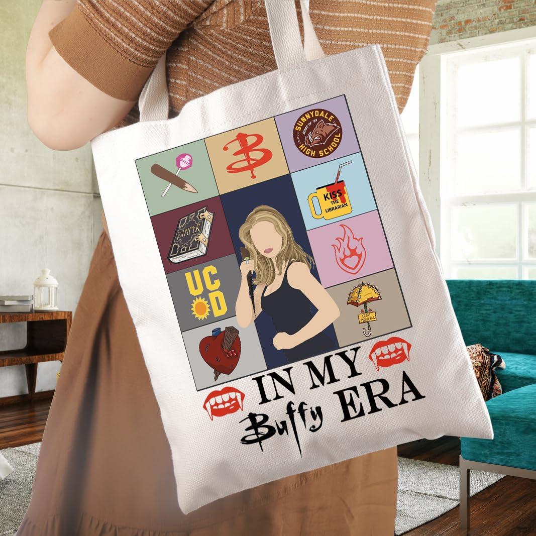 WCGXKO WCGXKO Buff Vampire Inspired Gift In My Buffy Era Vampire TV Show Lover Tote Bag