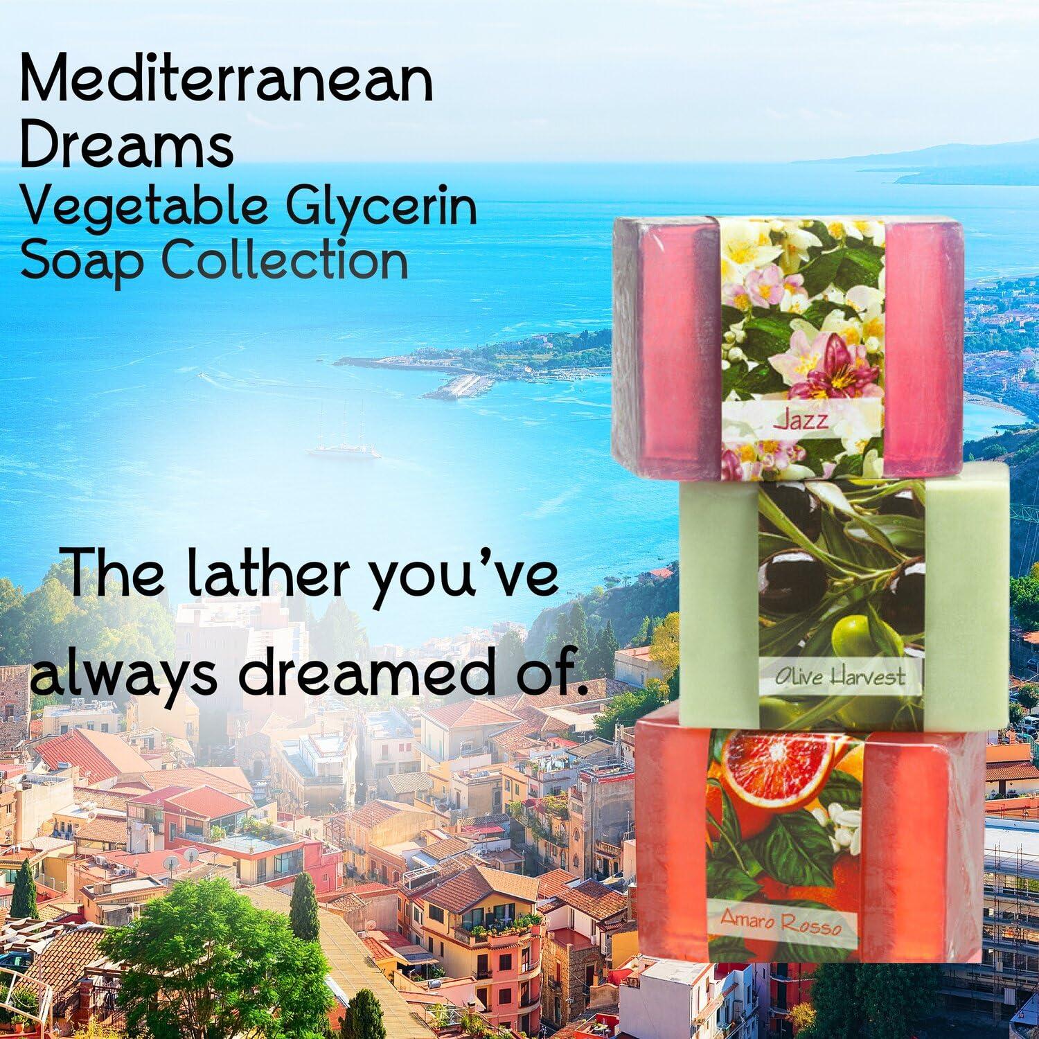 Nabila K Glycerin Bar Soap Set of 3#5 - Natural, Vegan-Friendly, Hypoallergenic - Moisturizing and Hydrating with 100% Vegetable Glycerin - Sulfate-Free, Paraben-Free, Chemical-Free - 4.5 oz Each