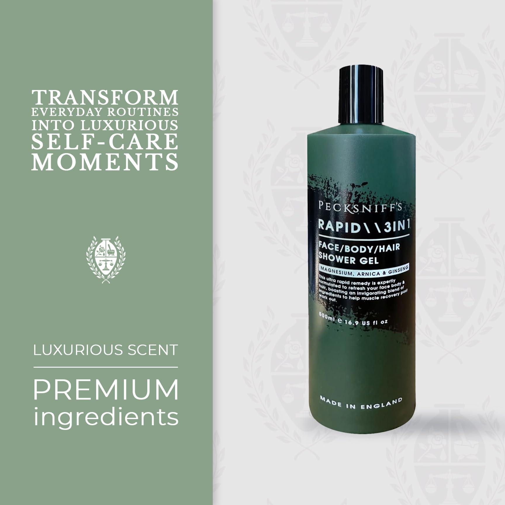 Pecksniff's Pecksniff's Rapid Magnesium 3-in-1 Arnica & Ginseng Shower Gel | 500ml /16.9 Fl Oz