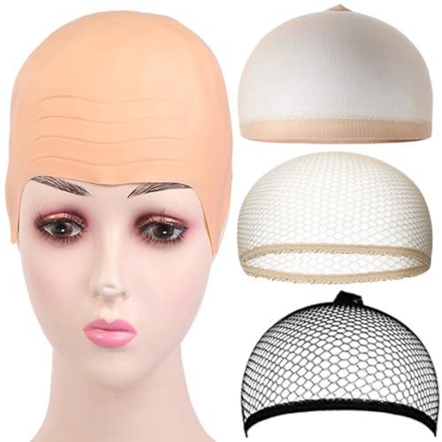 Dzrige Dzrige Halloween Bald Cap Bald Head Hat Head Wig Cap Latex Bald Cap Costume Accessory for Adults Halloween Theme Party Cosplay