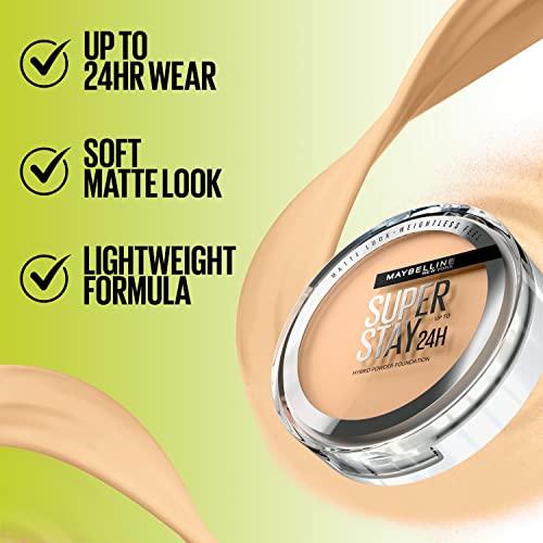 Maybelline New York Maybelline Super Stay Up to 24HR Hybrid Powder-Foundation, Medium-to-Full Coverage Makeup, Matte Finish, 355, 1 Count