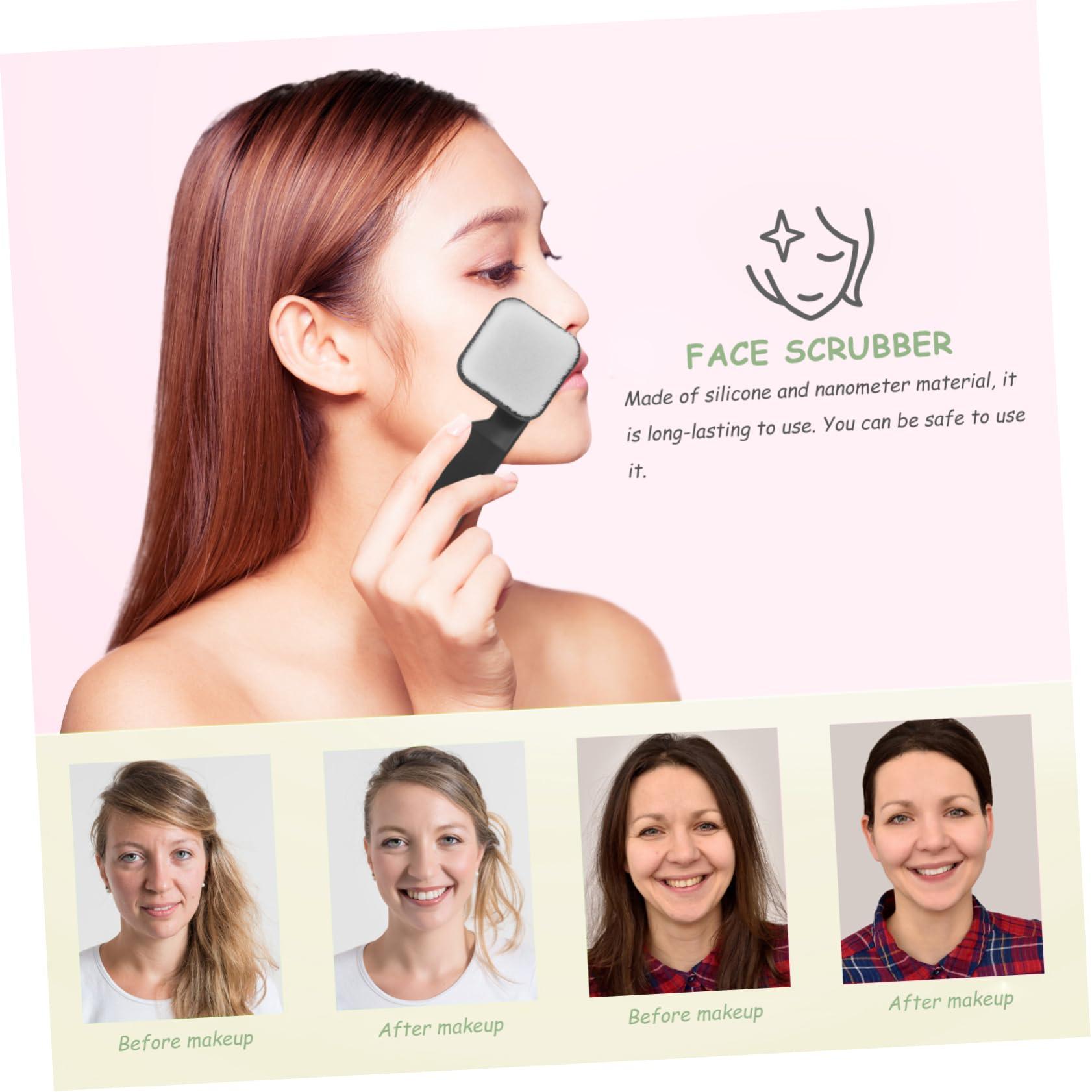 HAPINARY HAPINARY Handheld Facial Wash Brush Double Sided Silicone Scrubber for Men's Facial Care