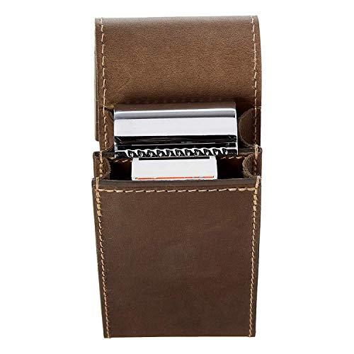 DOVO DOVO Razor And Manicure Set In Brown Leather Case