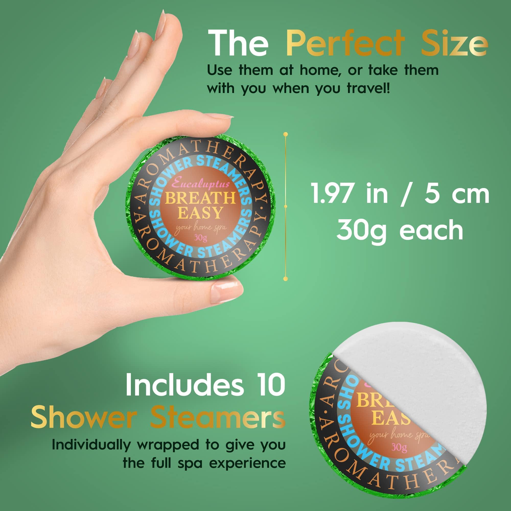 Health Book Eucalyptus Shower Steamer - Shower Steamers Aromatherapy - Shower Bomb for Sinus Relief - Shower Tablets Eucalyptus Gifts for Women - Shower Steamers for Women & Men - 10pk