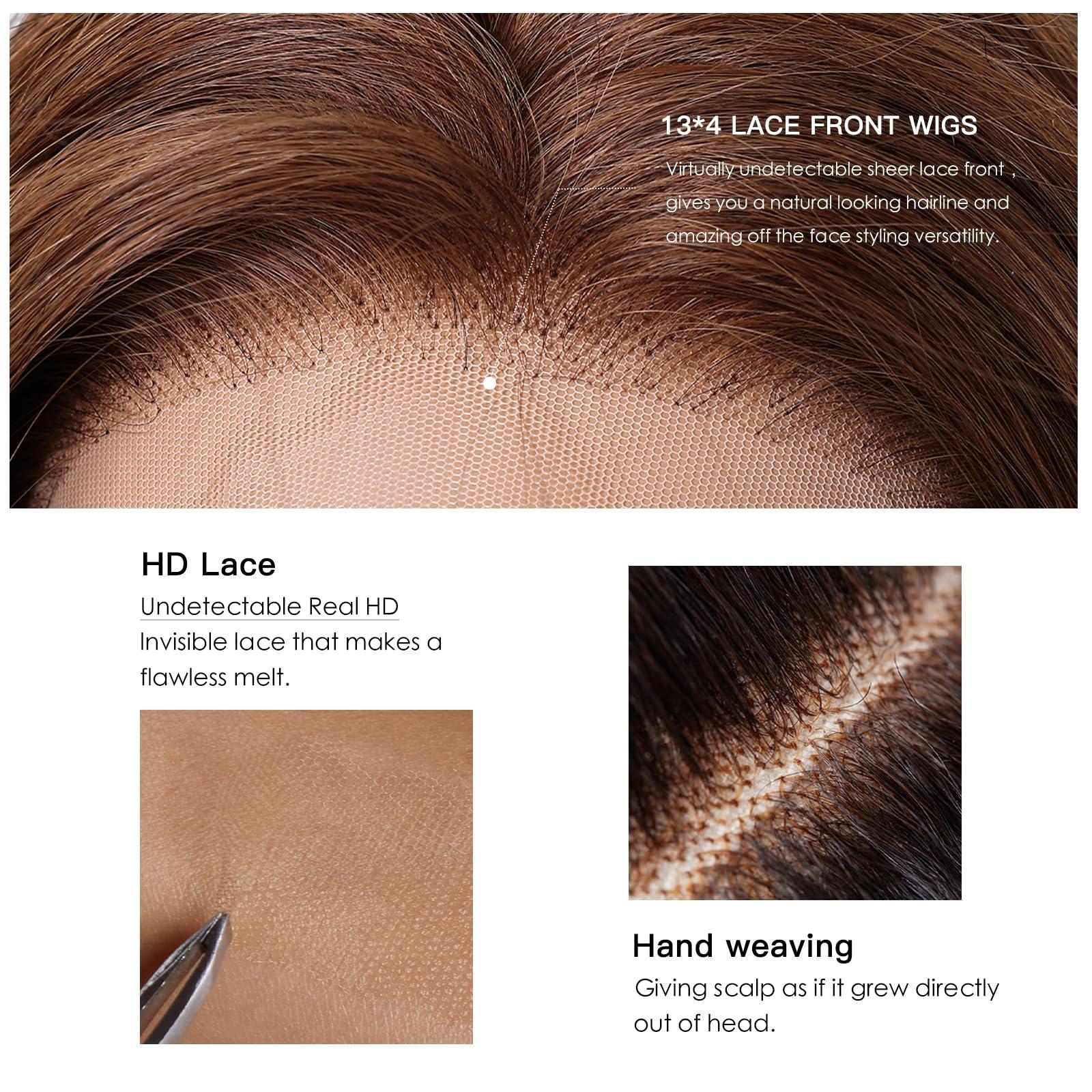 DWY DWY Ash Blonde Wig Human Hair with Highlights Lace Front Wigs Human Hair Long Straight Blonde Wigs for Women 13x4 HD Lace Front Wigs Human Hair Highlights