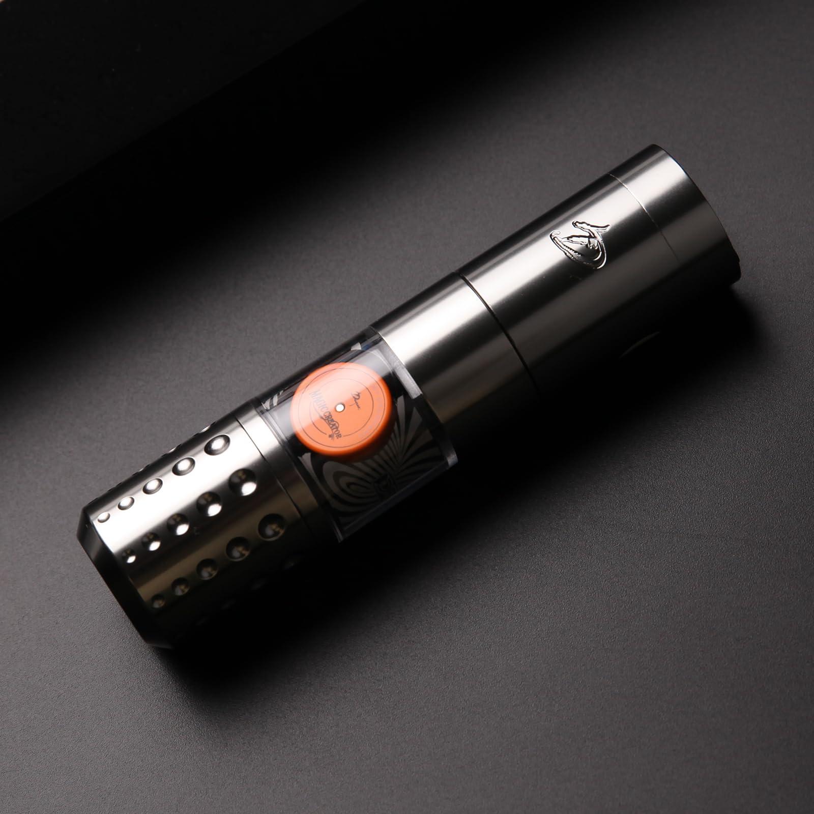 Dragoart Dragoart Tattoo Gun Wireless Tattoo Machine Brushless Motor 10800Rpm, 0-4mm Needle Depth Aluminium Alloy Frame Direct Drive System LED Display, Rotary Tattoo Gun 1300mAh for 6hrs Tattooing (Silver)