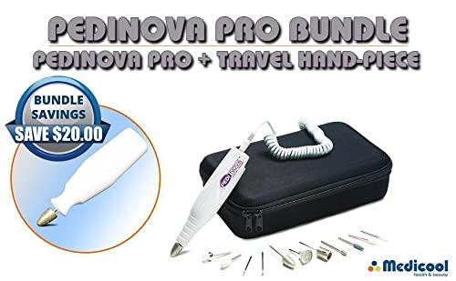 Medicool Medicool Pedinova Pro Nail File Machine for Manicure and Pedicure with Travel Case and Bit Kit + Travel Bundle | PedinovaPro+TravelHP