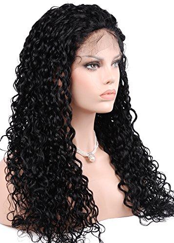 Mike & Mary Mike & Mary Curly Wig Lace Front Wigs Indian Remy Human Hair Wigs Kinky Curly Front Lace Wigs for Black Women with Baby Hair (26inch, Natural Color)