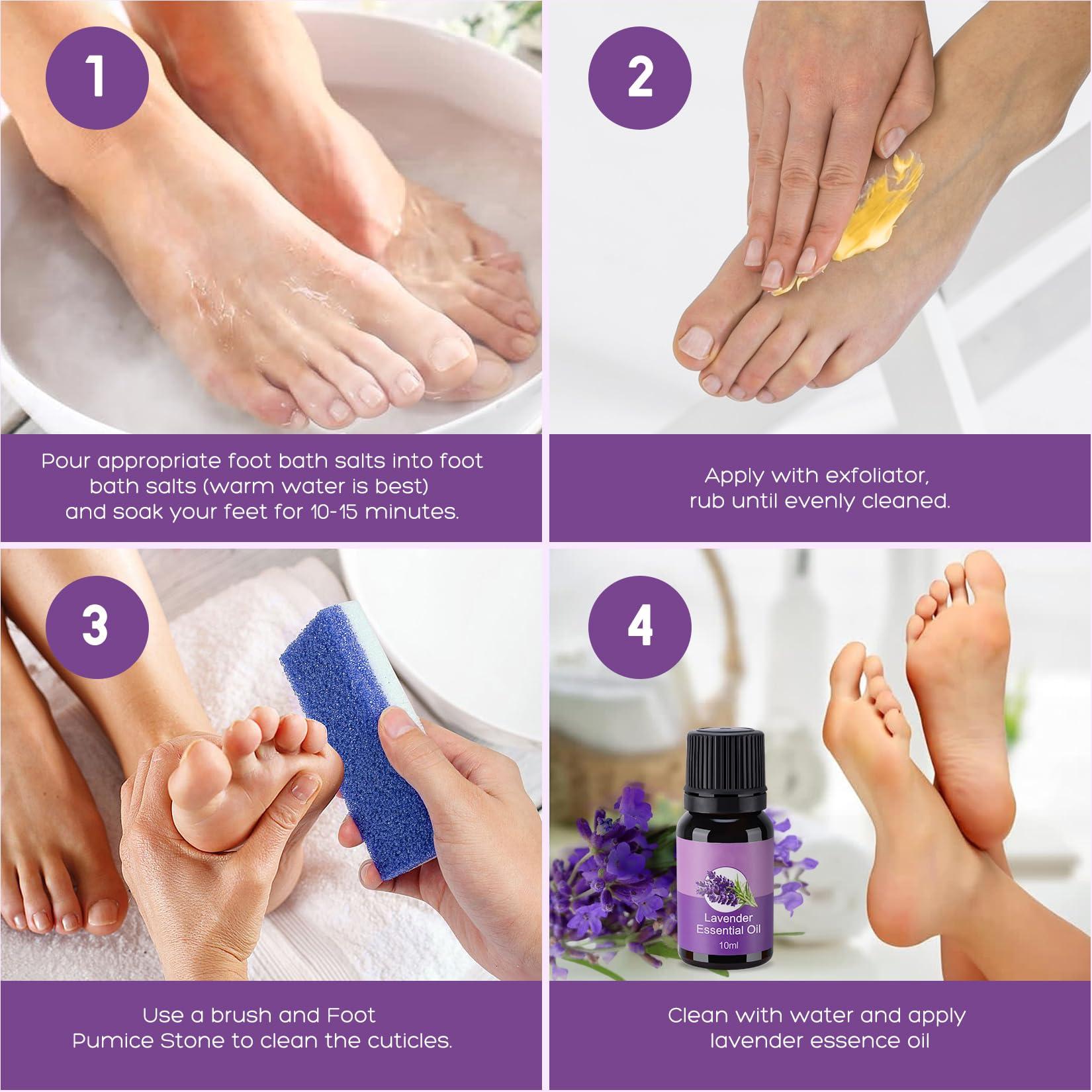 xiweioo XIWEIOO foot salt set Foot Soak with Epsom Salt - For Toenail Repair, Athletes Foot, Softens Calluses, Soothes Sore & Tired Feet