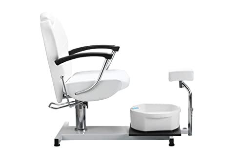 Beautymega Beautymega White Pedicure Spa Chair with Foot Massage Basin for Salon Pedicure Foot Rest