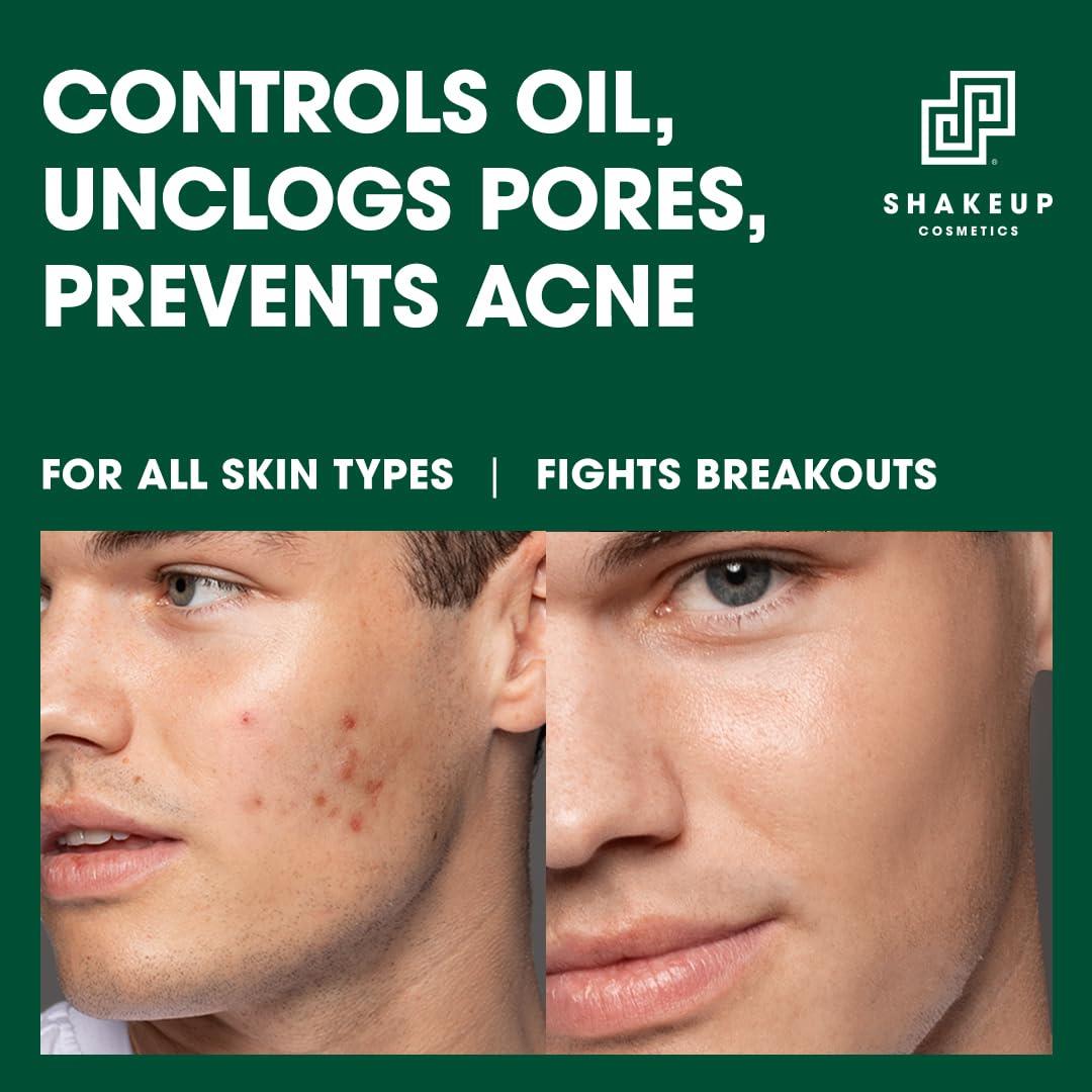 Shakeup Cosmetics Shakeup - 4-Piece Clear Skin Kit, Mens Skincare Gift Set, Targets Blemishes, Daily Face Wash, Clarifying Toner, Purifying Mask & Moisturiser Stick