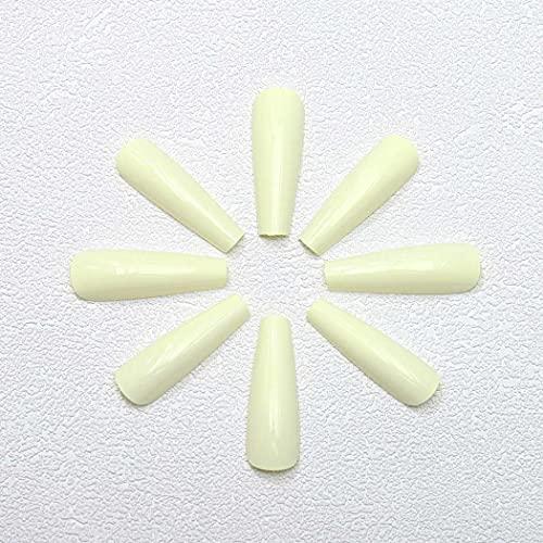 Blufly Blufly Glossy Press on Nails Long Square Coffin Fake Nails Acrylic False Nails Tips Ballerina Nails for Women and Girls (Blue) (Style C)