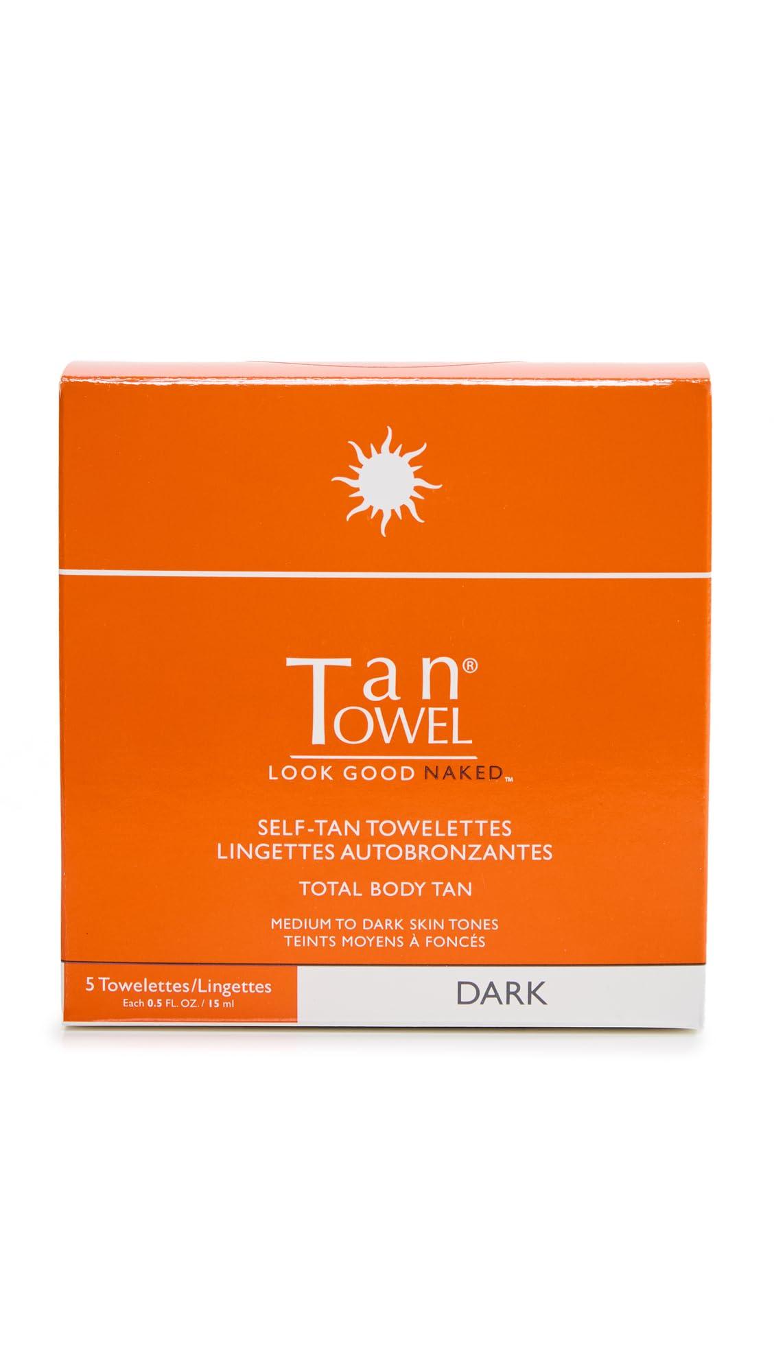Tan Towel TanTowel Full Body Tan Towelettes - 5 Pack, Dark, 0.5 Fl Oz (Pack of 5)