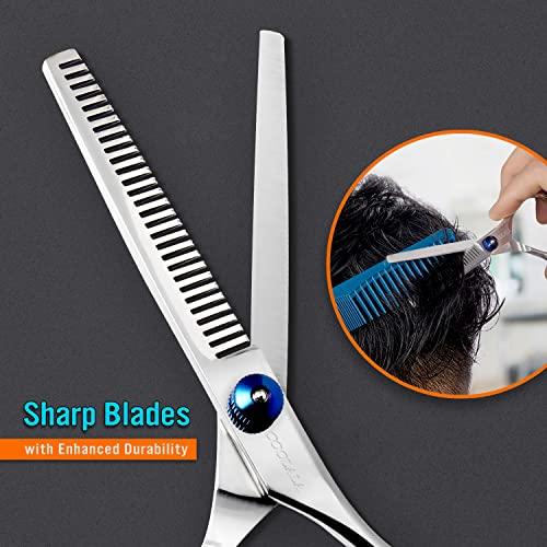 COOLALA COOLALA Stainless Steel Hair Cutting Scissors Thinning Shears 6.5 Inch Professional Salon Barber Haircut Scissors Family Use for Man Woman Adults Kids