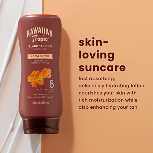 Hawaiian Tropic Hawaiian Tropic Island Tanning Lotion Sunscreen SPF 8, 8oz | Outdoor Tanning Lotion with SPF, SPF 8 Sunscreen, Oxybenzone Free Sunscreen, 8oz