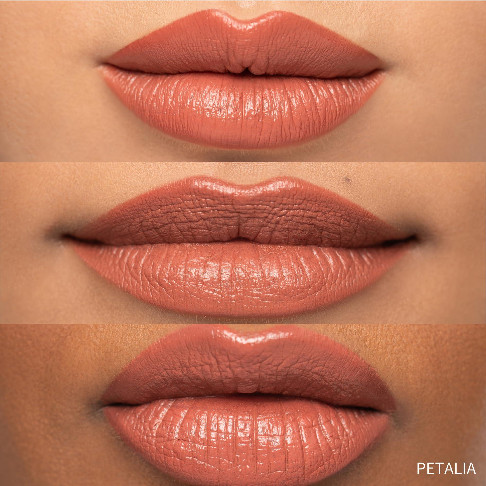 NATURABLOOM NATURABLOOM Vegan Lipstick (Petalia) - Sensational One-Stroke Long Lasting Lipstick from Natural Oils & Butters Full-Coverage Lip Color with Shea Butter & Coconut Extact - Premium Hydrating Lipsticks