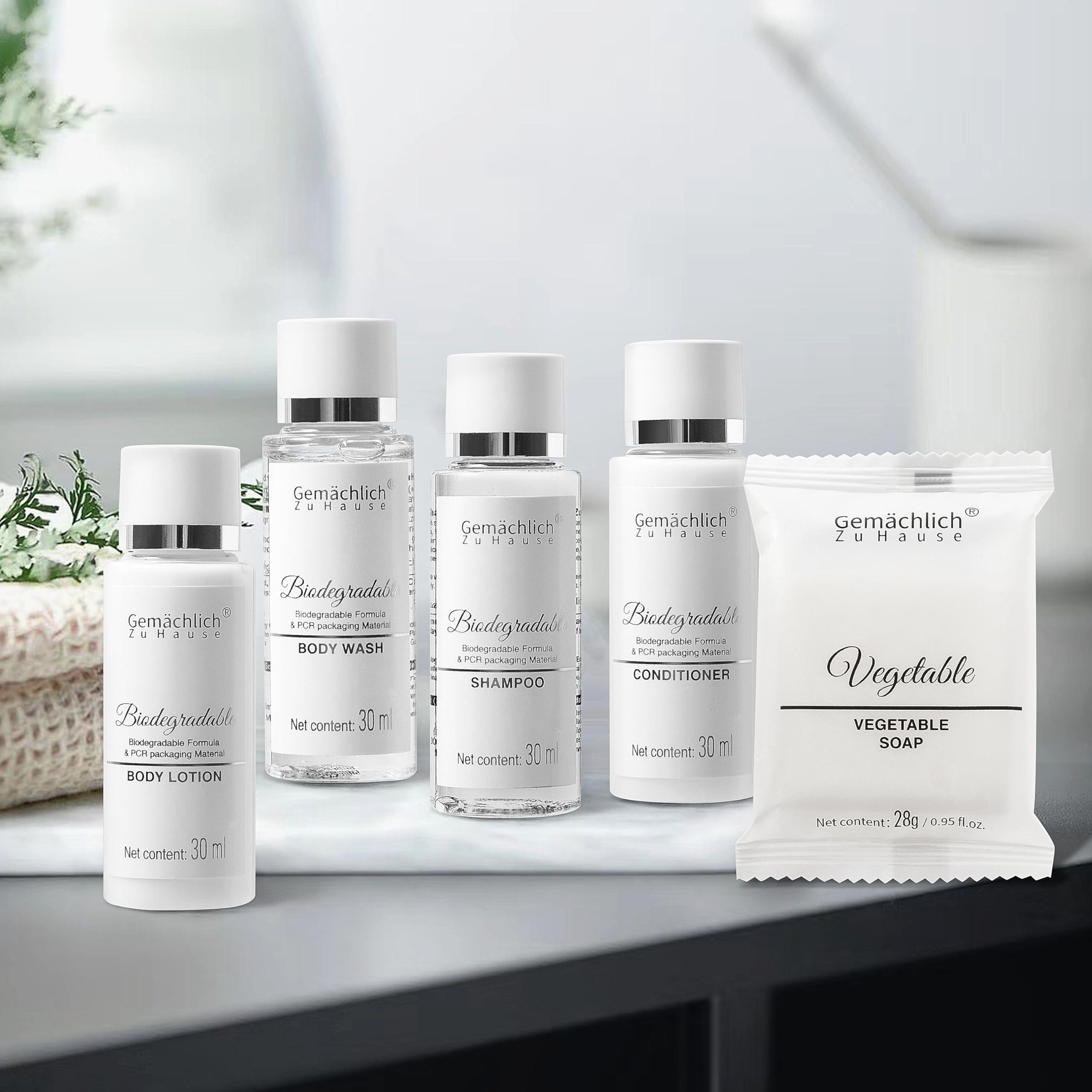 Gemchlich ZuHause Gemchlich ZuHause Hotel Toiletries Bulk Set, Shampoo and Conditioner, Body Lotion, Body Wash, Travel Size Bar Soap for Airbnb, 150pcs