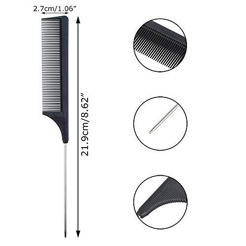 DanziX 15 Pack Plastic Alligator Hair Clips for Women and Girls,DanziX Professional Sectioning Clips with Wide Teeth Non Slip Grip and 3 Pack Black Tail Combs for Separating Hair Salon Care Styling Tools