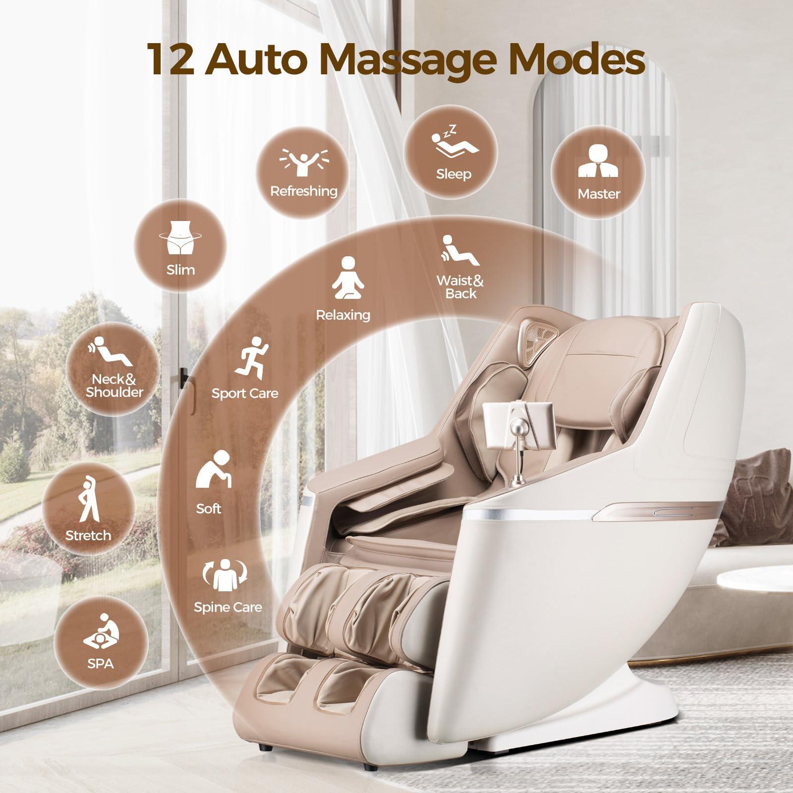 BOSSCARE BOSSCARE Full Body SL Track Massage Chair, 2025 3D Zero Gravity Shiatsu Massage Recliner, APP Control, Body Scanning, HiFi Bluetooth Heated Message Chair