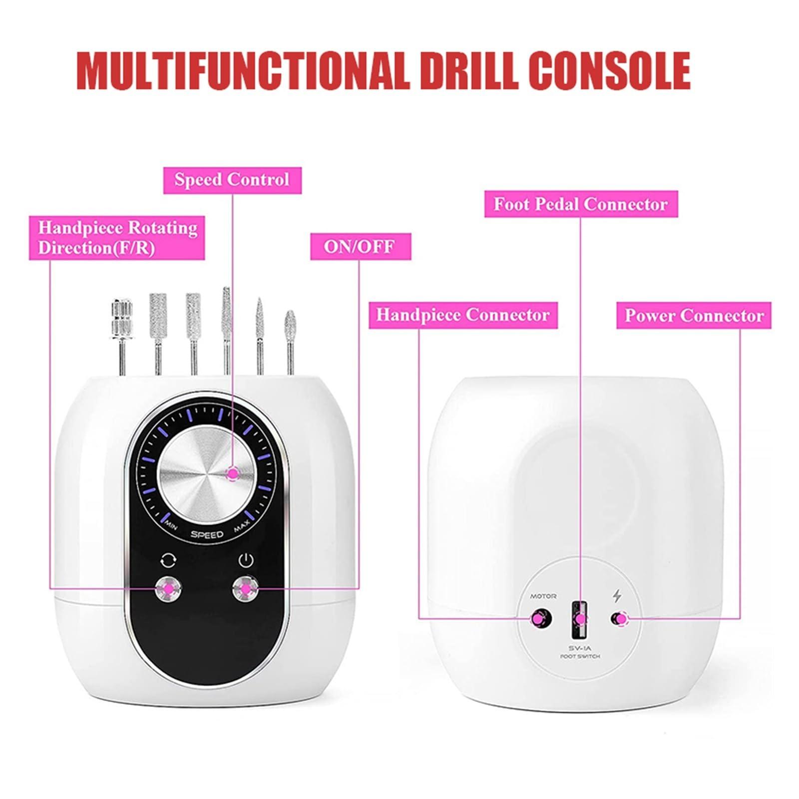 ROLTIN Electric Nail Drill, 35000RPM Nail Drill Machine, Professional Electric Manicure Machine, Milling Cutters Nail, Art Electric Nail File Sets for Manicure Easy to Use