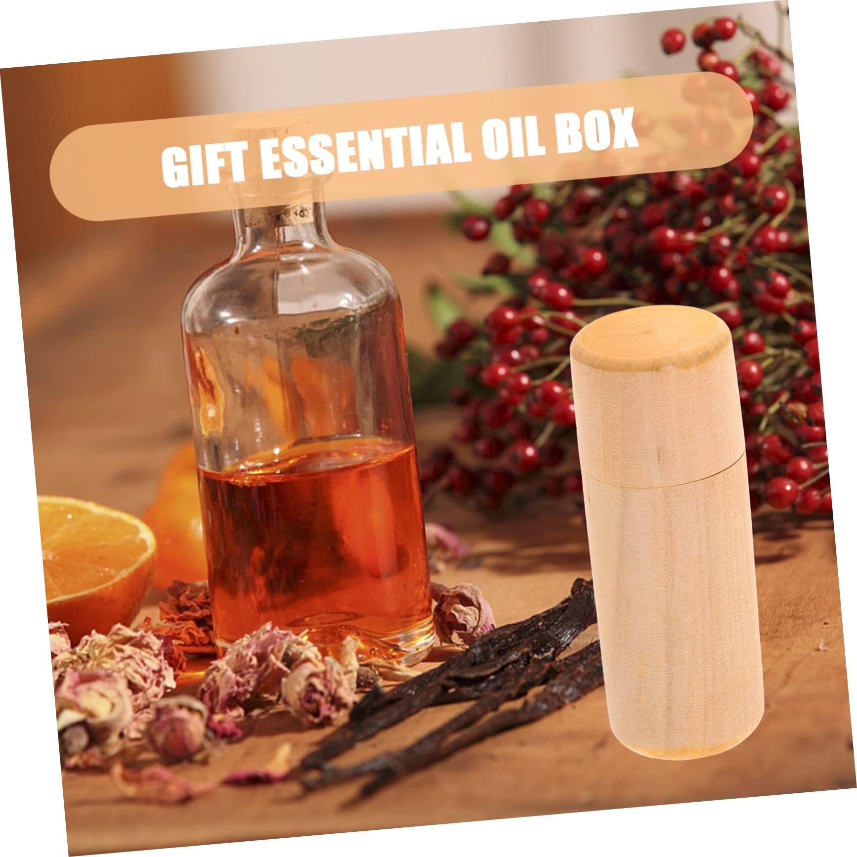 Cabilock Cabilock 2pcs Box Essential Oil Storage Box Essential Oil Box Holder Wooden Cylinder Box for Aromatherapy Oils