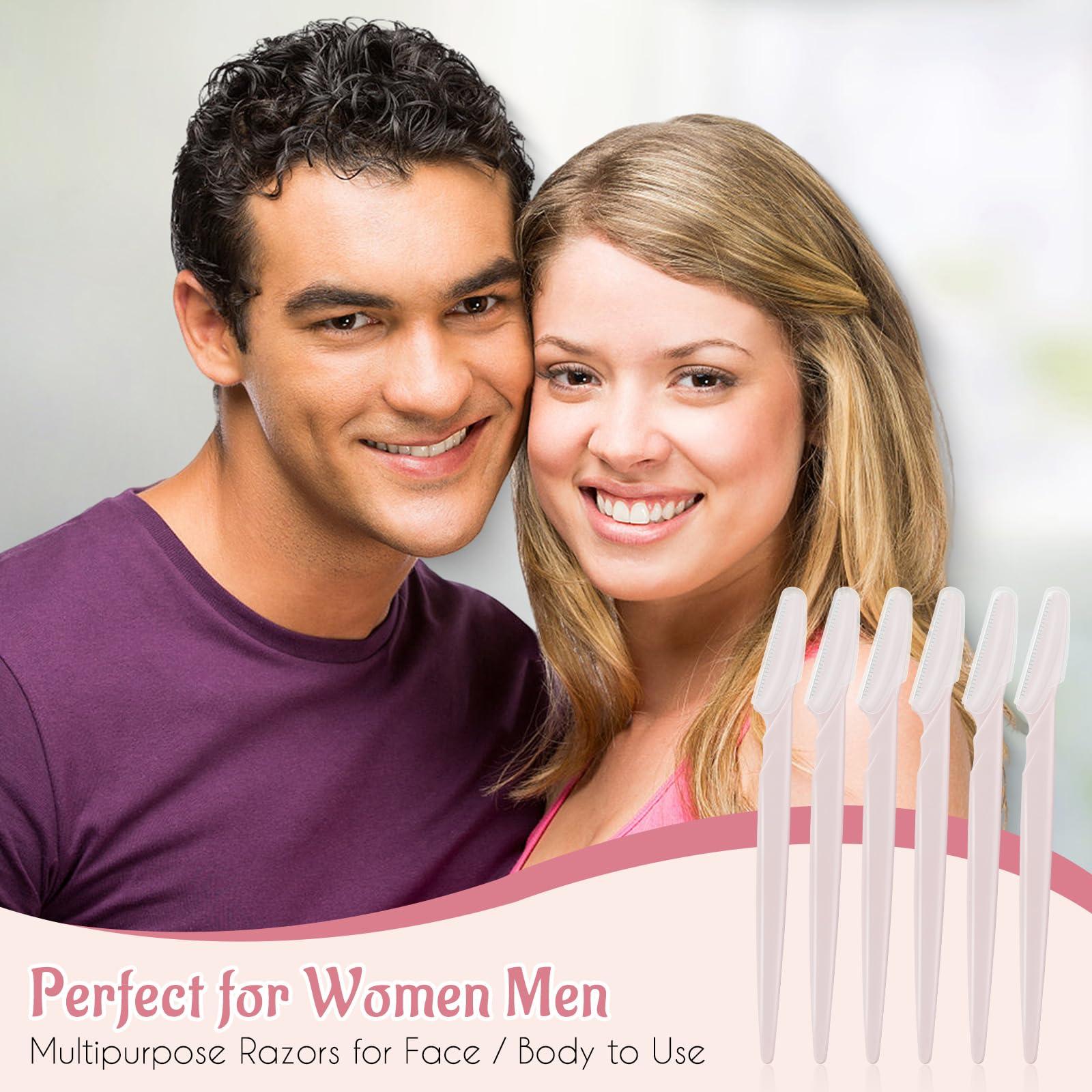 JHZMCRX 16 Pcs Light Pink Eyebrow Razor, Face Razors Multipurpose, Facial Razors for Women Men, Eyebrow Trimmers Shaver with Safety Cover, Dermaplaning Tools for Face Body Use, Facial Hair Removal Tools