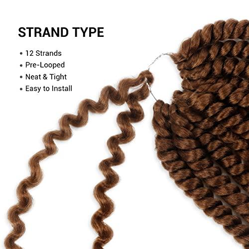 AU-THEN-TIC 24 Inch 2 Packs AU-THEN-TIC Double Jumbo Senegalese Twist Crochet Braid Hair Havana Twist Crochet Hair Havana Mambo Twist Crochet Braids Hair Extensions (24 Inch (Pack of 2), 30)