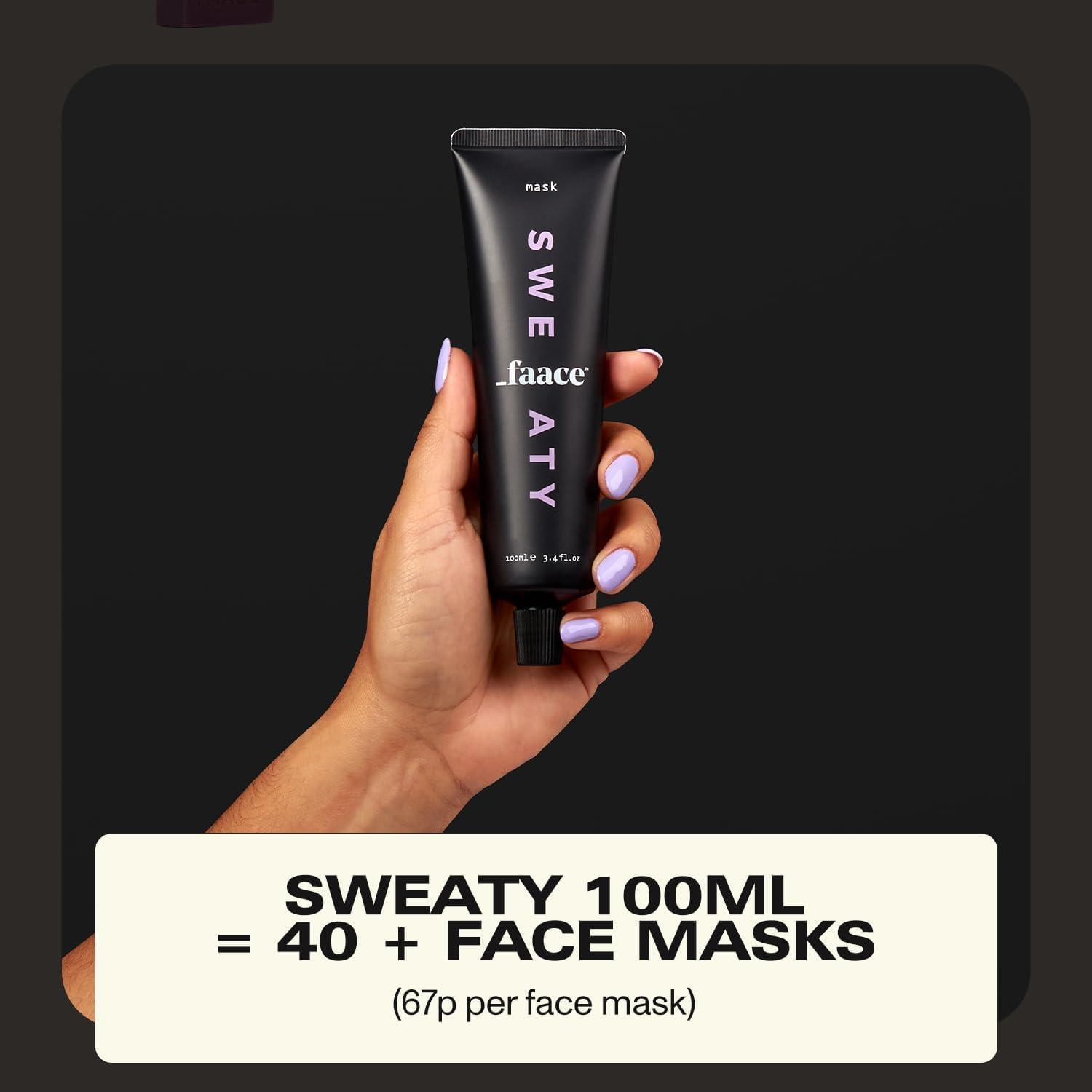Faace Faace Sweaty Face Mask & Primer Restorative Cream Pore Minimizer, Moisturizes, Mattifies, Soothes Skin with Argan Oil, Aloe, Vitamin C & E, Bergamot, Patchouli, Lavender Organic & Vegan Skincare 3.4oz