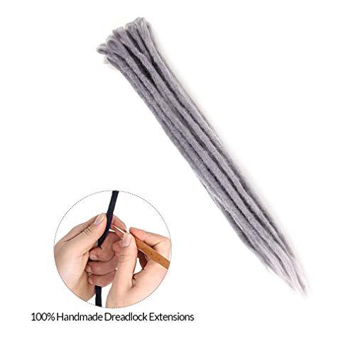 Aosome Aosome Dreadlocks Extensions 20Pcs Handmade Dreads Extensions Crochet Synthetic Dreads 20inch Deep Grey