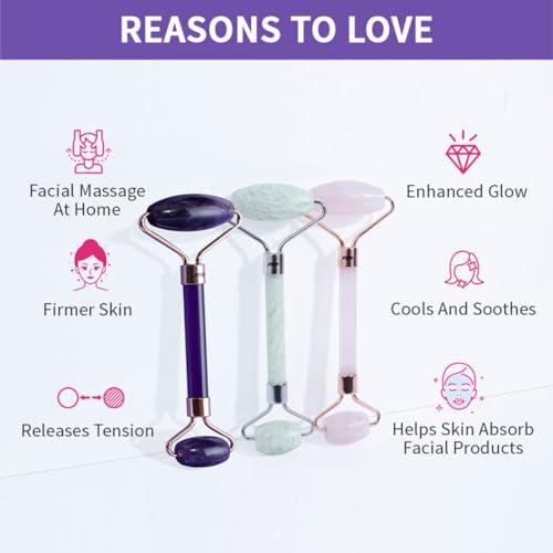 Nykaa Naturals Nykaa Naturals Amethyst Face Roller - Diminishes Fine Lines and Wrinkles - Natural Crystals for Skin Calming - Tones and Sculpts Skin - 1 pc