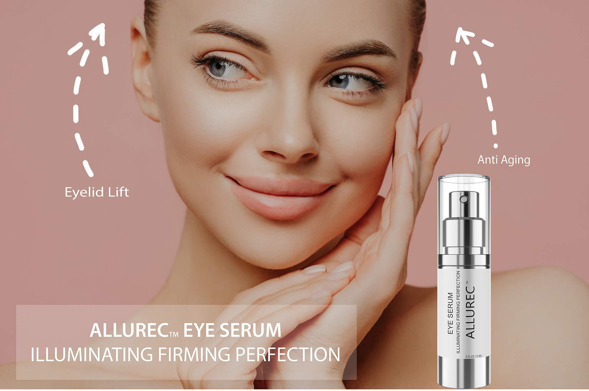 JOYAL BEAUTY ALLUREC Eye Cream Serum: Illuminating Firming Perfection. Best Eye Serum Peptides Cream for Firming Lifting Eyelids Anti- Aging Winkles Bags Dark Circle Puffiness Total Effects.