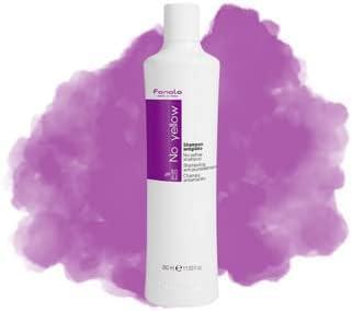 Fanola Fanola No Yellow Purple Shampoo - Color Depositing Toner for Blonde, Silver & Gray Hair - Removes Yellow Tones & Brassiness from Bleached & Highlighted Hair (11.83 Fl oz)
