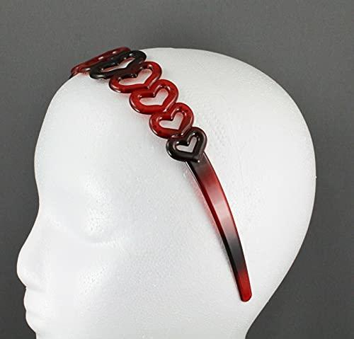 Wholesale Fashion HairClip Brown Headband Hearts Plastic 1 5/16" Wide Headband Hair Band Accessory Fashion hair Accessories for Women
