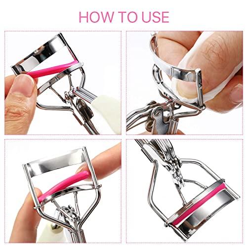 PARAHAIR 24 Pcs Curler Refill Eyelash Curler Refill Pads Silicone White Rubber Curler Replacement Refills Pads for 1.26 inch or 3.2cm Eyelash Curler