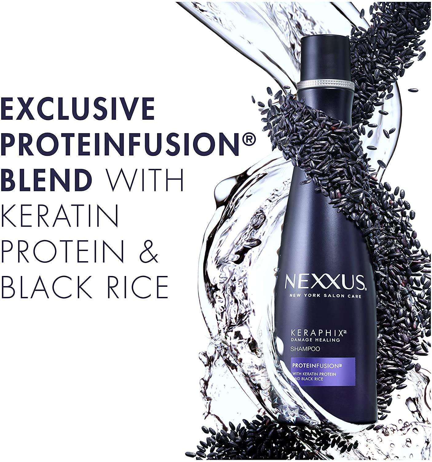 Nexxus Nexxus Keraphix Shampoo for Damaged Hair Keraphix with ProteinFusion Silicone-Free with Keratin Protein and Black Rice 13.5 oz