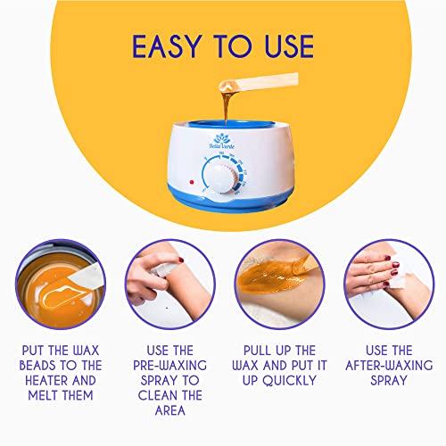 Bella Verde Bella Verde Pre and Post Waxing Care - Home Kit for Women and Men - Wax Beans 1.76lb - Hard Wax Beads for Hair Removal - Care for Brazilian Body Legs Eyebrows Face Lips Armpits