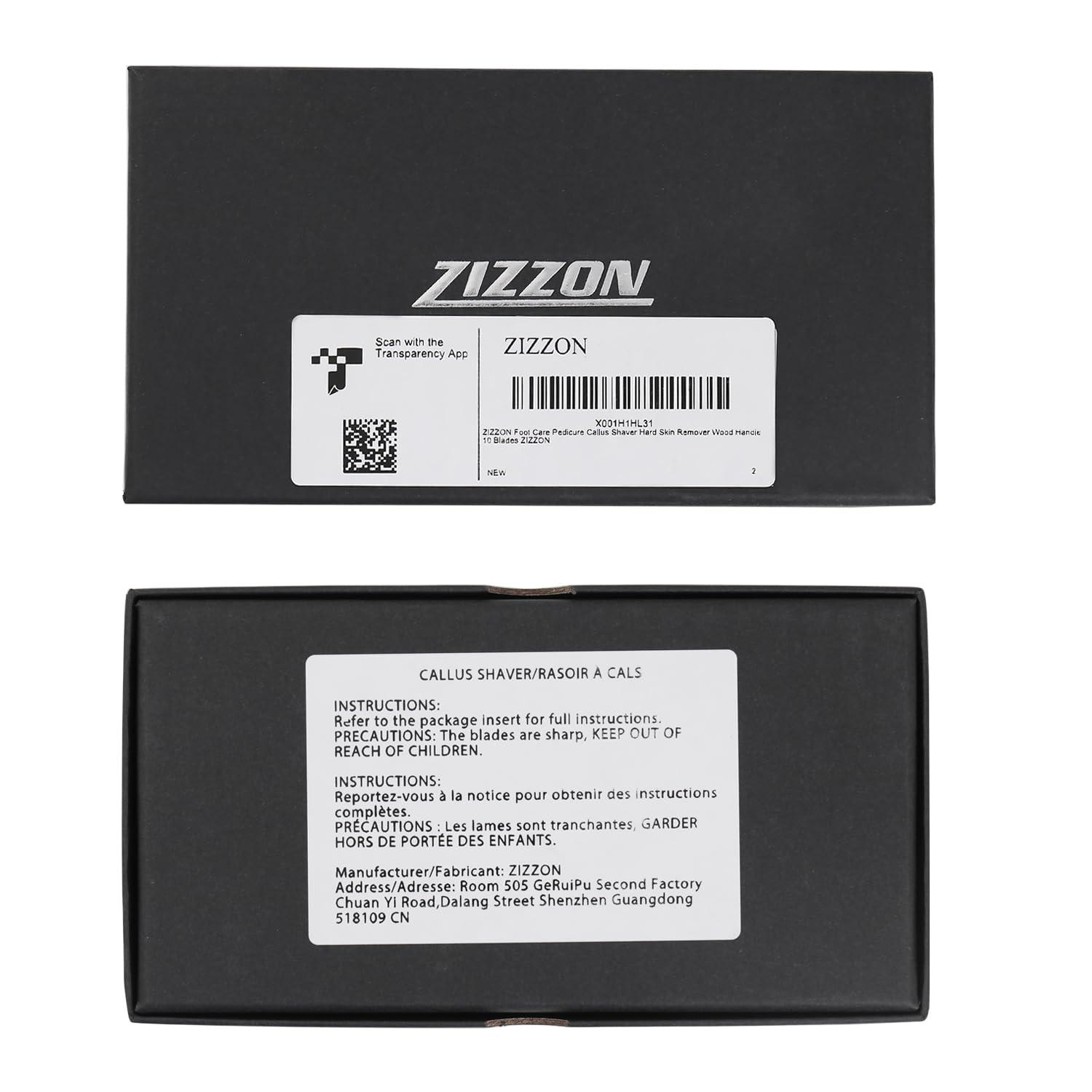 ZIZZON ZIZZON Foot Care Pedicure Callus Shaver Hard Skin Remover Wood Handle 10 Blades ZIZZON