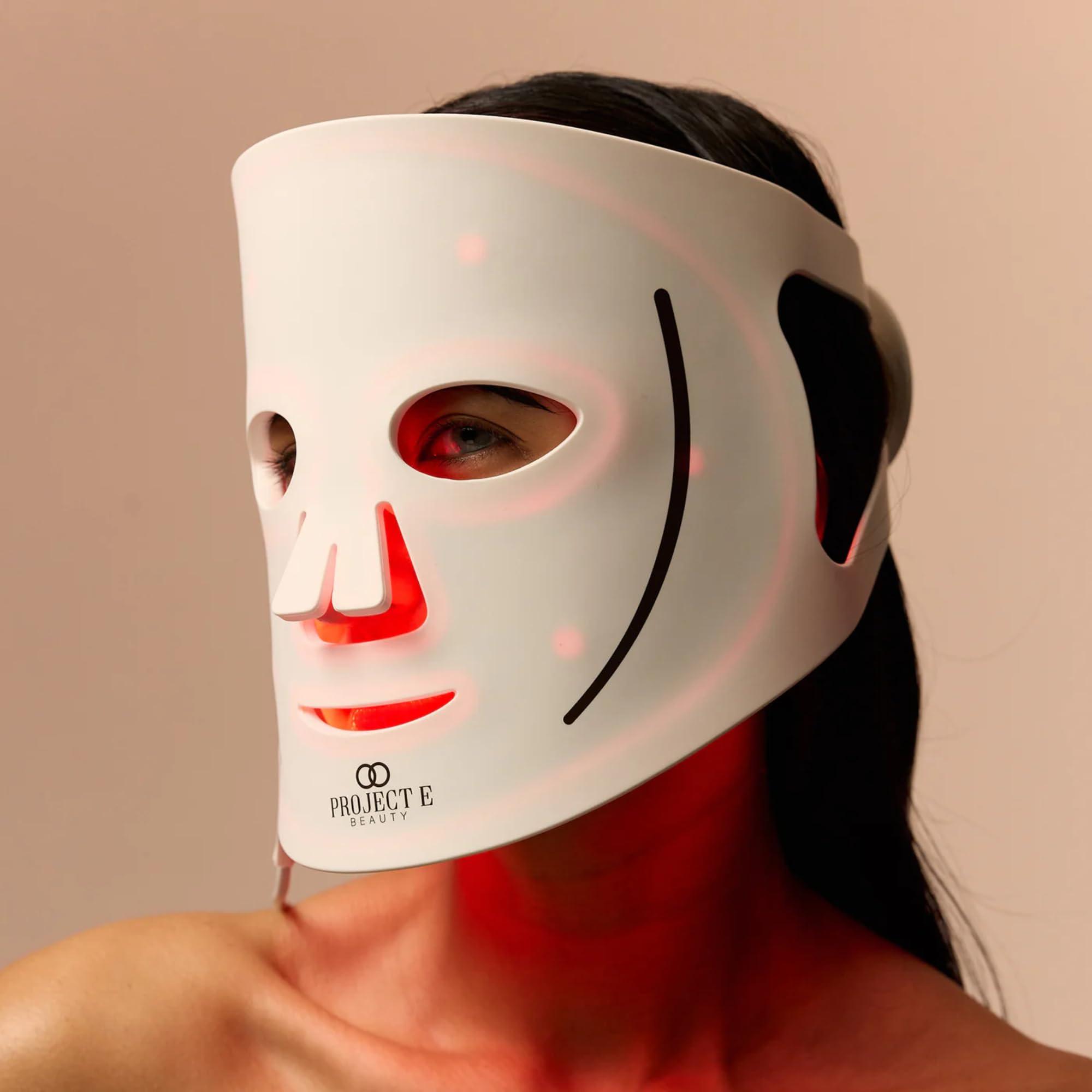 Project E Beauty LumaLux Face | Pro LED Light Therapy Mask by Project E Beauty | 800 LEDs | 7 + 2 Colors 460nm ~1072nm | Red + Infrared + Deep Infrared High Power LED Face Mask (Lumalux Face)