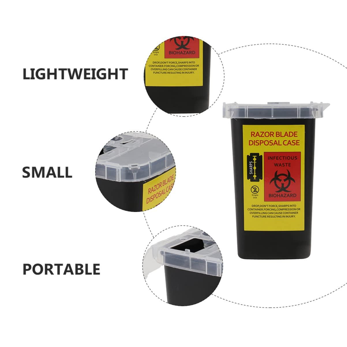 KALLORY KALLORY 4pcs Portable Bank Cutter Family Recycle Safety Barber Holder Hairdressing Shalon Use Sharps Shop Blades Container, Supplies Collect Case, Waste Razor for Barbershop Case Home