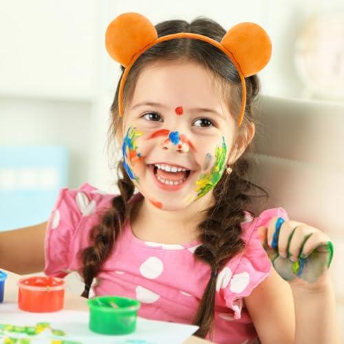 DaliDali DaliDali Yellow Bear Ears Headband Adult, Bear Costume for Halloween Festival Cosplay Party, Bear Headband Hairband for Makeup Face Washing, Bear Ear Headband (1 Count,Yellow)