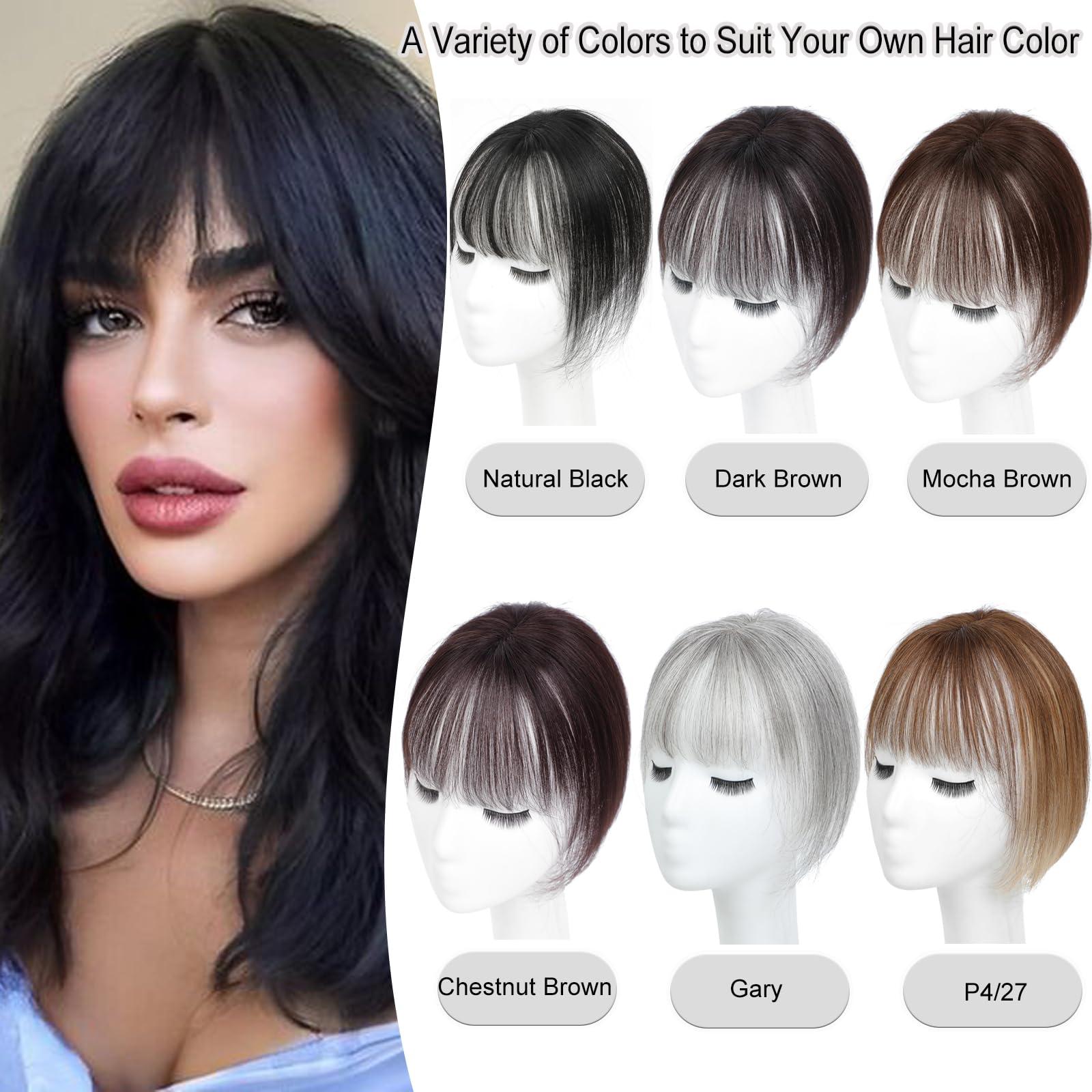 Angels Beauty Ombre Hair 5 Pack Ombre (Chestnut Brown, 3D 6 * 8 French Bangs)
