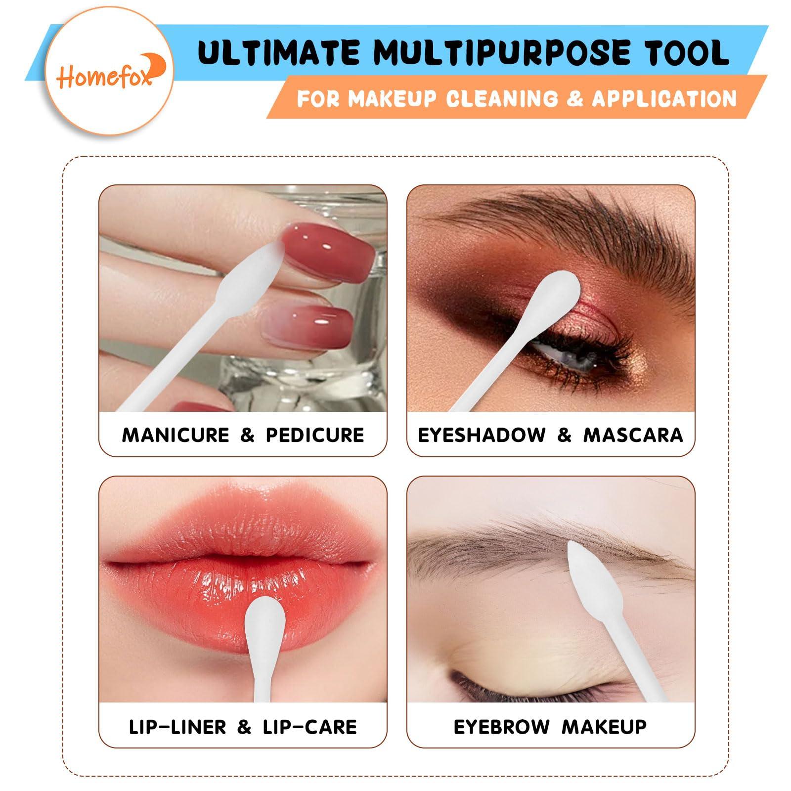 HOMEFOX HOMEFOX XL Thick Cotton Swabs Pointed Precision - 250 Count Extra Large - Pointy Organic Cotton Buds Double Side Tightly Wrapped Cotton Tips Paper Stick Cruelty-Free, XL Pointy & Round White