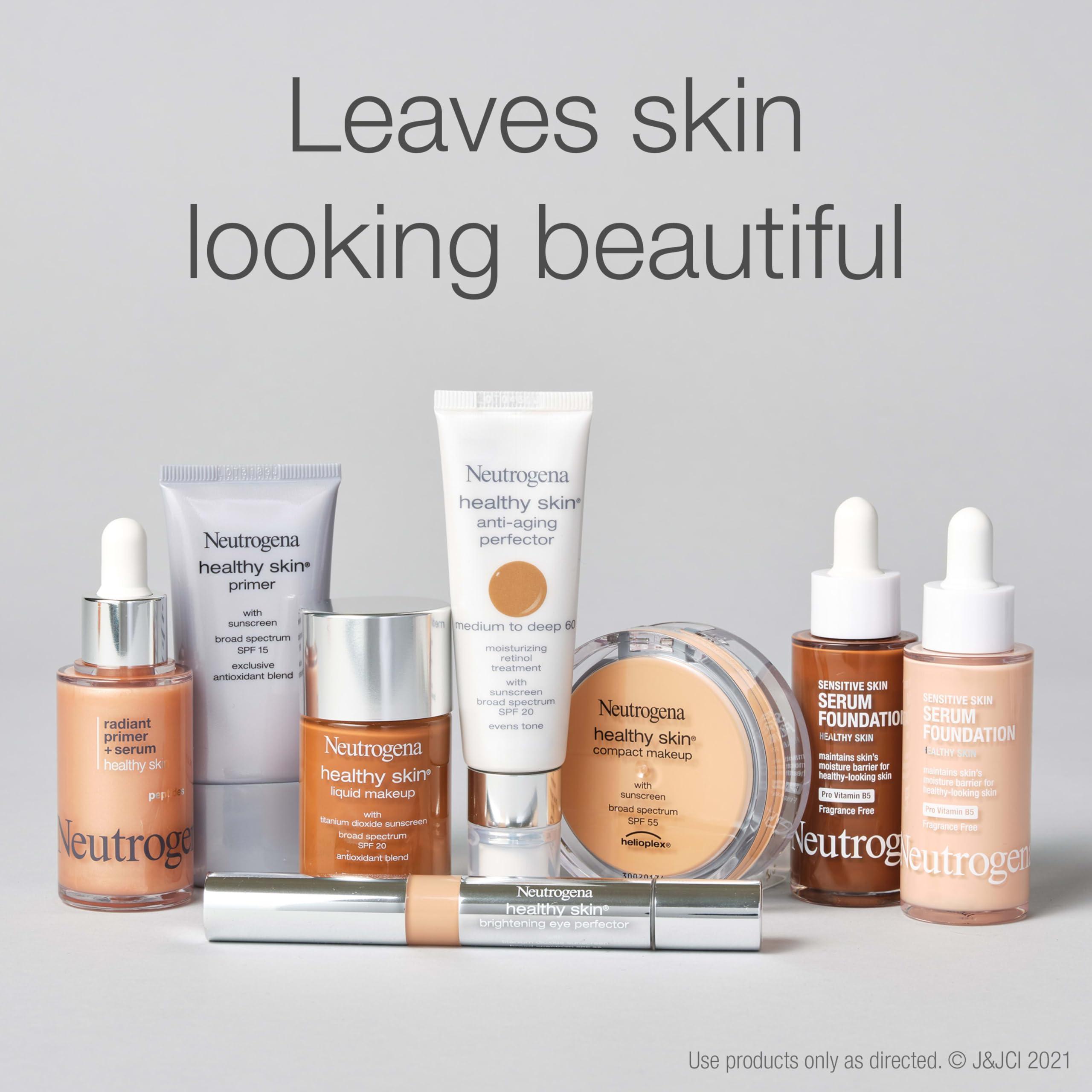 Neutrogena Neutrogena Healthy Skin Sensitive Skin Serum Foundation with Pro-Vitamin B5, Color Correcting & Pore Minimizing Liquid Foundation & Face Serum, Buildable Coverage, Light/Medium 02, 1 oz